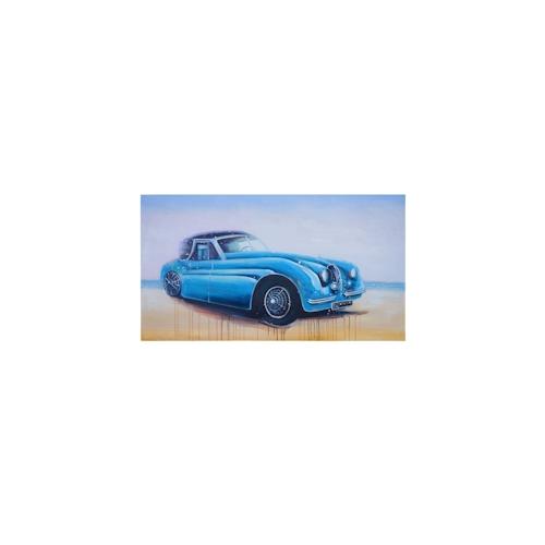 Ölgemälde Oldtimer, 100% handgemaltes Wandbild Gemälde XL, 140x80cm