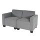 Mendler Modular 2-Sitzer Sofa Couch Lyon, Stoff/Textil ~ grau