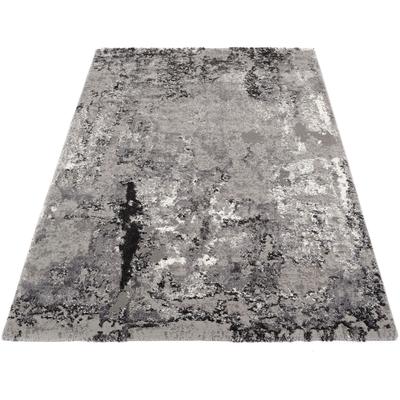 Teppich OCI DIE TEPPICHMARKE "Juwel Liray", grau, B:120cm H:20mm L:170cm, Kunstfaser, Teppiche, Kurzflor, Wohnzimmer, Marmor Optik, Hoch Tief Effekt Image