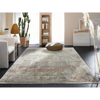 Teppich OCI DIE TEPPICHMARKE "BESTSELLER CAVA", bunt (multi), B:140cm H:8mm L:200cm, Kunstfaser, Viskose, Teppiche, Fransenteppich, Glanz Viskose, mit Fransen, Hoch Tief Struktur, Vintage, Wohnzimmer Image
