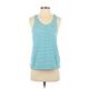 Nike Active Tank Top: Blue Stripes Activewear - Women's Size Small