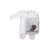 Body LILIPUT, Baby, Gr. 44, EURO-Größen, grau (weiß, grau), 100% Baumwolle, bedruckt, gestreift, casual, lang, Langarm, Bodies, in süßem Design als 7-tlg Set