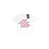 FLOW SOCIETY Short Sleeve T-Shirt: White Print Tops - Kids Boy's Size X-Small