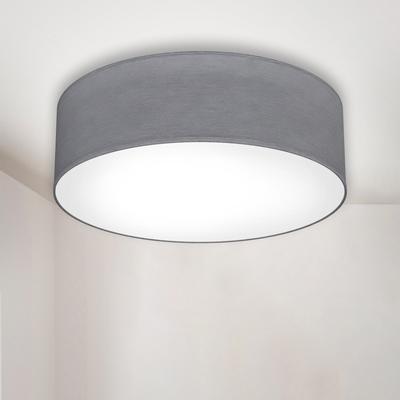 B.K.LICHT LED Deckenleuchte, grau (weiß, grau), H:11cm Ø:30cm, Lampen, Deckenlampe, Textil Lampenschirm, grau, E27, Schlafzimmer, Wohnzimmer Image