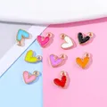 Breloques colorées en forme de cœur pour la fabrication de bijoux breloques en émail pour la