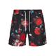 Badeshorts URBAN CLASSICS "Herren Pattern Swim Shorts" Gr. 4XL, US-Größen, schwarz (black rose aop) Herren Badehosen Badeshorts