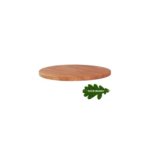 pemora Tischplatte Gastronomie Eiche massiv Ø 70 cm - 40 mm stark