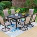 7/9 Patio Dining Set, 6/8 Sling Patio Swivel Dining Chairs and 1 Expandable Metal Dining Table