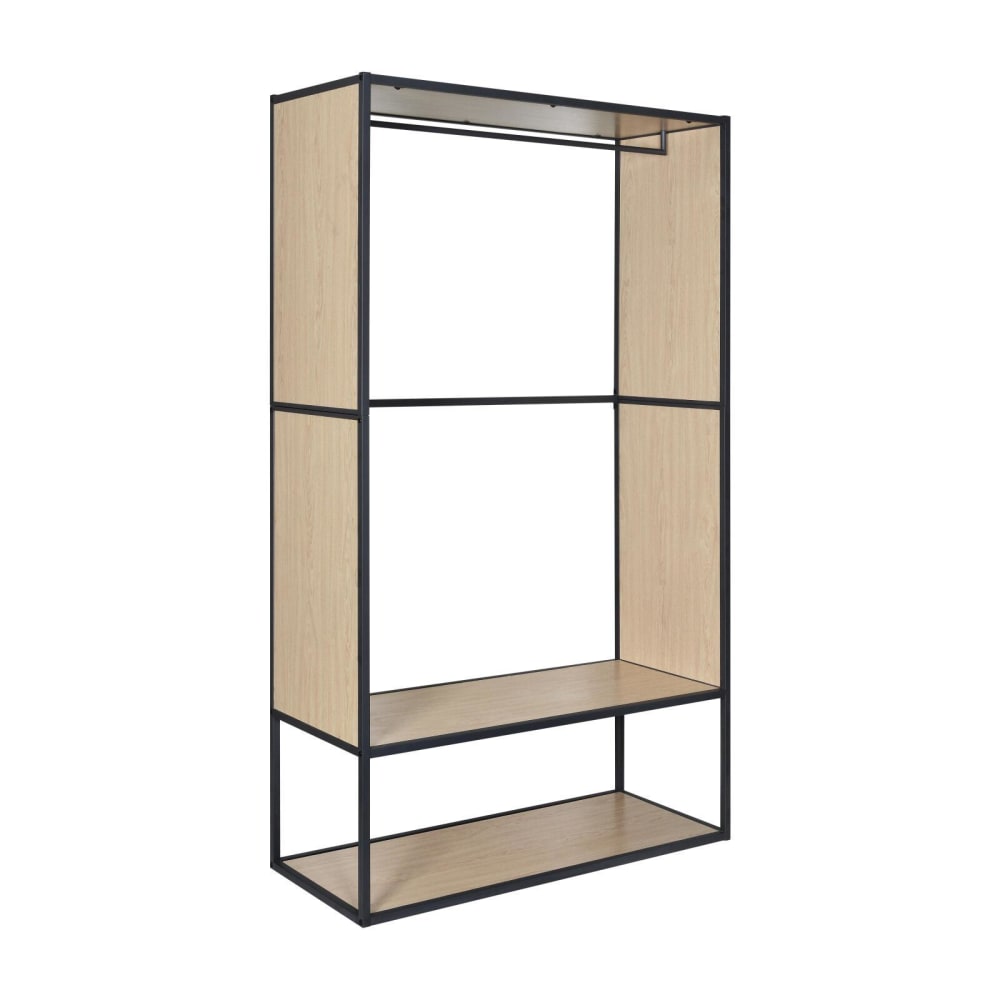 Portant vêtements réversible bois et métal L110x H184,5 cm