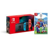 Nintendo Switch 32GB Console - Neon Joy-Con - New Version with Mario & Sonic Olympic Games 2020 Bundle