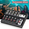 Naierhg Sound Mixer Professional Reverberation Effect Metal Shell 10 Channels Mini Mixer for Outdoor