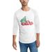 Ma Croix Mens Christmas Holiday Green Red Truck with Holiday Tree 3/4 Raglan Digitally Printed Classic Baseball Style Tee Shirts