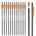 Archery Carbon Crossbow Bolts 16/18/20/22 inch Hunting Archery Arrows with 4 Vanes Moon Nocks and Removable Tips (Pack of 12)