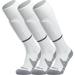 APTESOL Knee High Soccer Socks Team Sport Cushion Socks for Boys Girls Men Women [3-Pair White L]