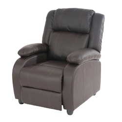 Mendler Fernsehsessel Relaxsessel Liege Sessel Lincoln, Kunstleder ~ coffee