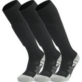 APTESOL Knee High Soccer Socks Team Sport Cushion Socks for Boys Girls Men Women [3-Pair Black S]