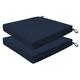3i Products Inc. Textured Premium Dining Seat Cushion (2-Pack) - 20 wide x 20 deep x 4 thick Solid Indigo Blue
