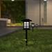 Merrick Lane Style All-Weather Outdoor LED Solar Lights Black Solar Powered Lights for Pathway Garden & Yard - Set of 8