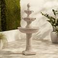 John Timberland Stafford Rustic 3 Tier Cascading Bubbler Outdoor Floor Water Fountain 48 for Yard Garden Patio Home Deck Porch House Exterior Balcony