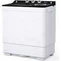 Portable Washing Machine DFITO 26lbs Compact Twin Tub Wash&Spin Combo for Apartment Dorms RVs Camping and More White