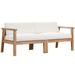 Ergode Bayport Outdoor Patio Teak Wood 2-Seater Loveseat - Natural White