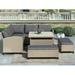 TOPMAX 6-Piece Patio Furniture Set Outdoor Wicker Rattan Sectional Sofa with Table and Benches for Backyard Garden Poolside