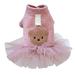 Aosijia Pet Dress Clothes Coral Fleece Cute Little Square Bear Small Dog Clothing Cat Winter Warm Teddy Pet Clothes XL