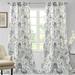 Goory Curtains Grommet Voile Window Curtain Light Filtering Vintage Semi Sheer Luxury Home Decor Navy Blue 52 x 54 in