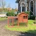 Chicken Coop Large Wooden Outdoor Bunny Rabbit Hutch Hen Cage with Ventilation Door 2 Story Pet House Chicken Coop Poultry Cage with Removable No Leakage Tray Box with Ladder and Outdoor Light Brown