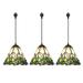 Kiven H-Type Track Lighting Light Fixture 3-Light Tiffany Style Halo Track Pendant Lighting Fixtures E26 Socket