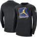 Men's Jordan Brand Black Golden State Warriors Courtside Max 90 Vintage Wash Statement Edition Long Sleeve T-Shirt