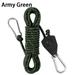 4mm 4m with Buckle Wind Rope Multi-function Survival Paracord Reflective Camping Rope Tent Fixed Rope Lanyard Ropes ARMY GREEN