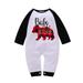 AMILIEe Baby Girls Boys Christmas Romper Letter Plaid Bear Print Long Sleeve Jumpsuits Bodysuits