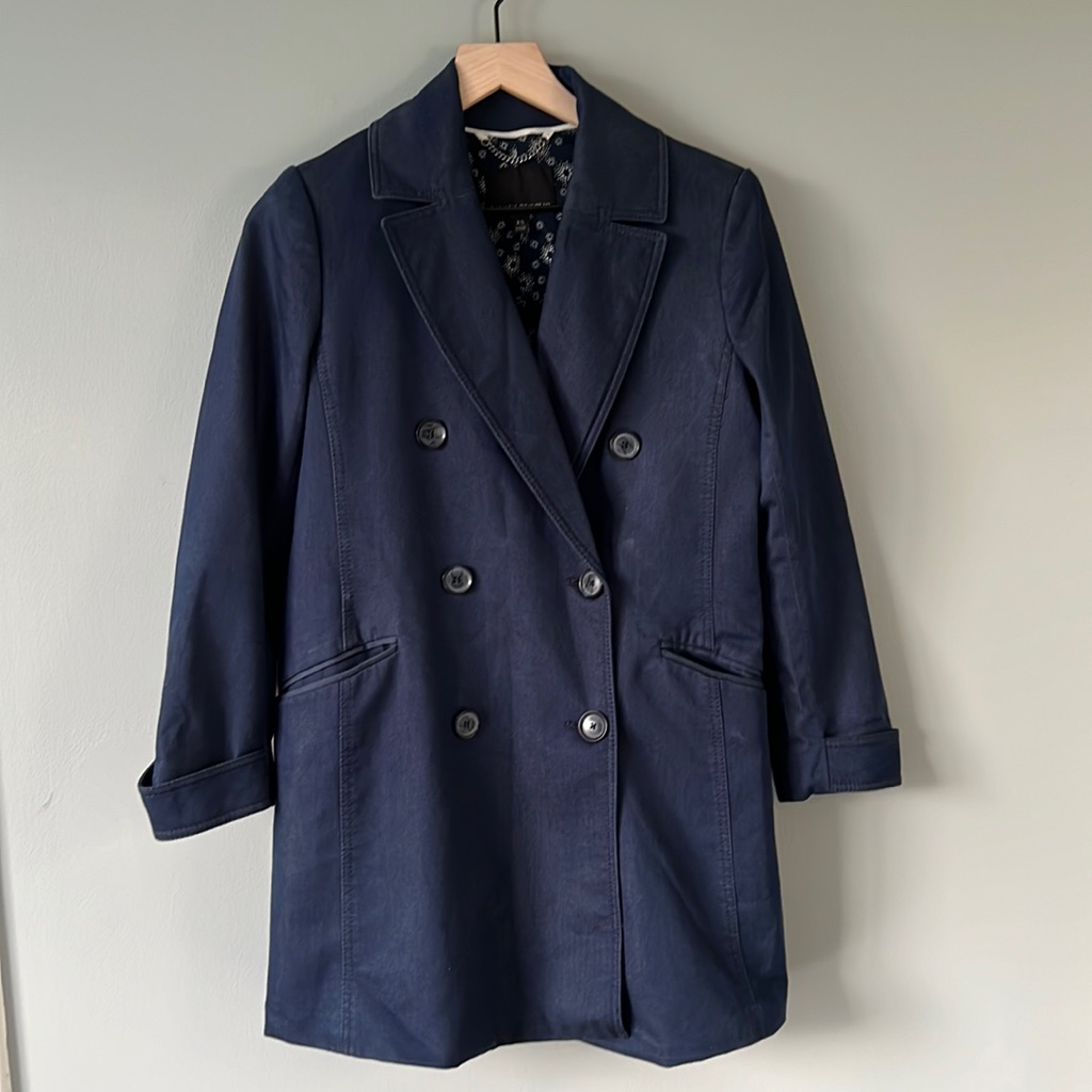 Anthropologie Jackets & Coats | Banana Republic Denim Trench Coat - Size Xs | Color: Blue | Size: Xs