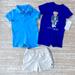 Ralph Lauren Bottoms | Bundle Of (3): 2 Ralph Lauren Short All Onesies & Khaki Shorts | Color: Blue/Cream | Size: 6mb