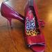 Jessica Simpson Shoes | Nwot Jessica Simpson Burgundy Wine Genuine Patent Leather Bow Open Peep Heels | Color: Purple/Red | Size: 8.5