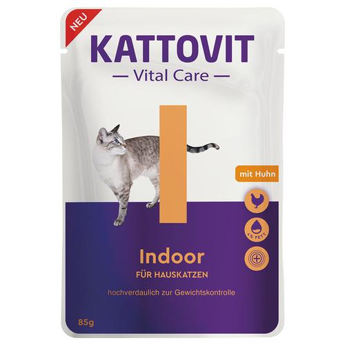 24x85g Kattovit Vital Care Indoor Pouches mit Huhn Katzenfutter nass