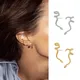 Boucles d'oreilles Punk en forme de serpent pour femmes bijoux d'oreilles de couleur or