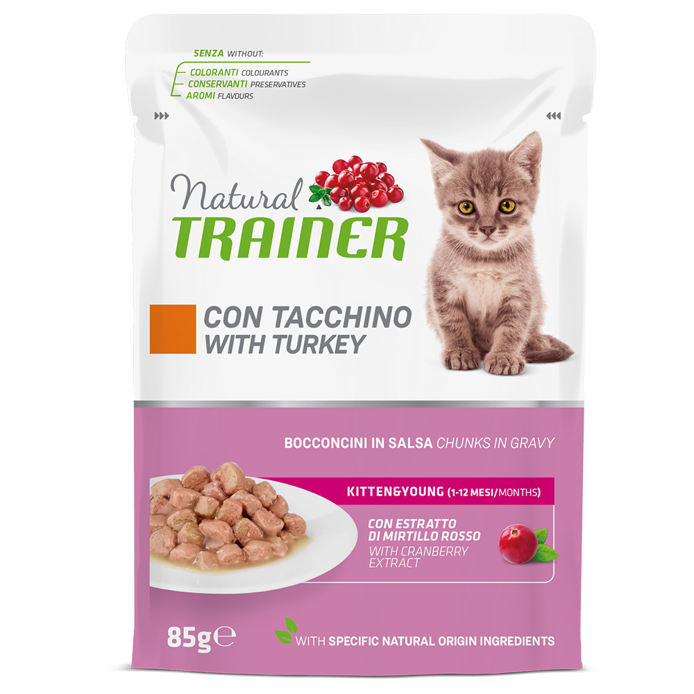 Natural Trainer Kitten & Young - 12 x 85 g Tacchino