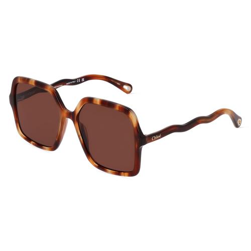 Chloé CH0086S Damen-Sonnenbrille Vollrand Eckig Bio-Acetat-Gestell, braun