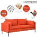 76.2" 3-Seat Sofa Linen Fabric Upholstered Couch 3-seats Couch with USB Charging Ports