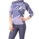 Gipara Greta Damen Sport-Sweatshirt mit Wasserfallausschnitt | Praktisches Longsleeve mit hohem Kragen | Feuchtigkeitsmanagement, atmungsaktives Gewebe | Grau-violetter Druck, L