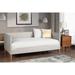 Britney Wooden Day Bed, Light Gray Linen