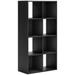 Zayla 48 Inch Tall Wood Bookcase Organizer, 8 Cube Compartments, Black