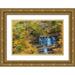 Miller Anna 18x13 Gold Ornate Wood Framed with Double Matting Museum Art Print Titled - Fall Foliage Over Waterfall in Clifty Creek Park-Southern Indiana