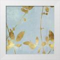 Carson Danielle 15x15 White Modern Wood Framed Museum Art Print Titled - Nature Gold on Blue III