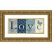 Coulter Cynthia 32x15 Gold Ornate Wood Framed with Double Matting Museum Art Print Titled - Live Love Laugh Navy II