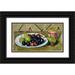 Cezanne Paul 18x12 Black Ornate Wood Framed with Double Matting Museum Art Print Titled - Plate with Fruit and Pot of Preserves