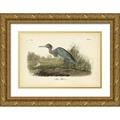 Audubon John James 32x23 Gold Ornate Wood Framed with Double Matting Museum Art Print Titled - Audubons Blue Heron