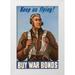 U.S. Archives 13x18 White Modern Wood Framed Museum Art Print Titled - WWII Keep us flying-Buy War Bonds